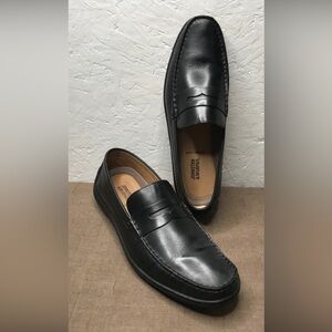 Johnston & Murphy Nichols Men's Penny Loafers Black Leather Size 10.5M Brazil